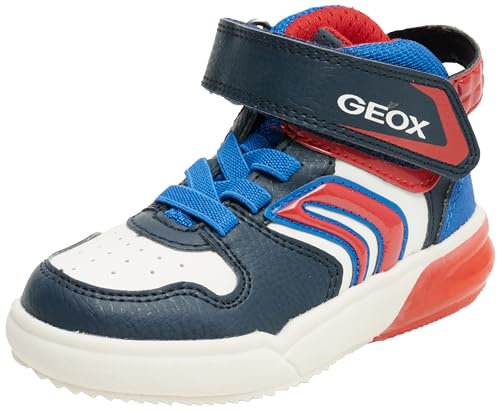 Geox J GRAYJAY Boy Sneaker, Navy/RED, 32 EU