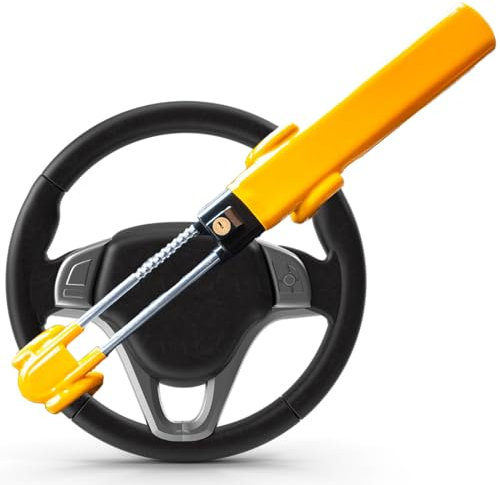 Xtremeauto Heavy Duty Steering Wheel Lock - Universal Car Anti Theft Lock, Elite Car Lock Anti-Theft Device, Van Crook Lock, Car Security Device, Car Lock Steering Wheel Devices with Two Keys