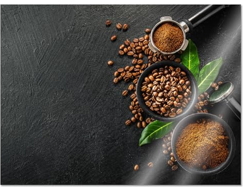 Küchen-Rückwand Spritzschutz I Kaffee Dekor glänzend I 80 x 60 cm I dv1391