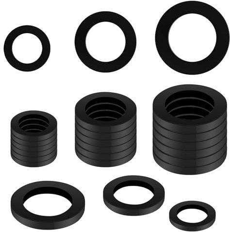 24pcs Rubber Hose Washer, plastic flat O-ring gasket, Tap Sealing Rings Hose Rubber Shower Hose Washers Tap Connector Washers for Connecting for pipes, faucets, mechanical repair