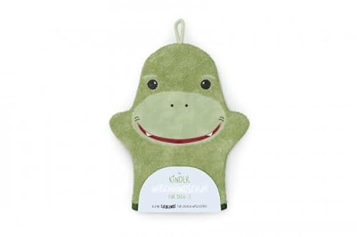 Rungassi Kinder Waschlappen Waschhandschuh Motiv: Hase Dino (Dino - Grün - 3763811)