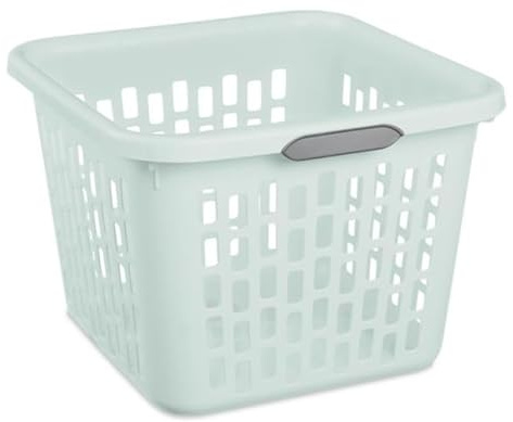 Sterilite 1.5 Bushel Square Laundry Basket Mindful Mint Comfort Grip Handles