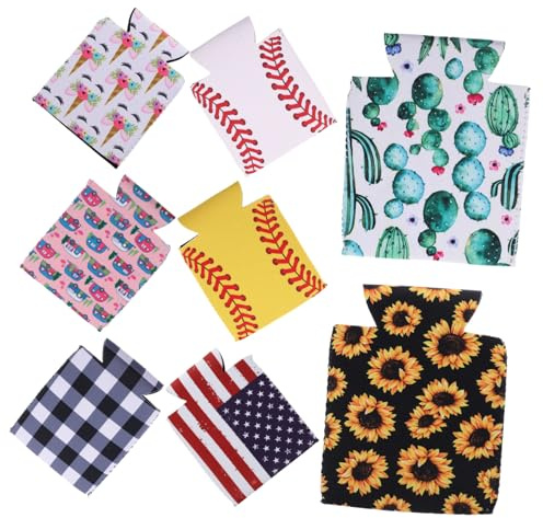 Yardwe Fundas Para Latas De Cerveza y Botellas De Agua De 330 Ml, 8 Piezas, Material De Neopreno, Aislamiento Térmico, Resistente a Golpes, Para Picnic, Ciclismo y Actividades Al Aire Libre