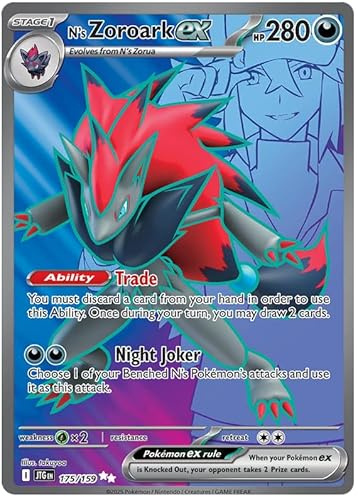 N's Zoroark ex 175/159 Ultra Rare Pokemon Card | Journey Together Set | Scarlet & Violet Series | Titan Authenticated