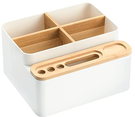 Elegrip Organizer da Scrivania con 4 Scomparti, Multifunzionale Portaoggetti da Scrivania per Telecomandi, Cellulare, Pennelli per il Trucco, Ufficio Scuola Articoli di Cancelleria