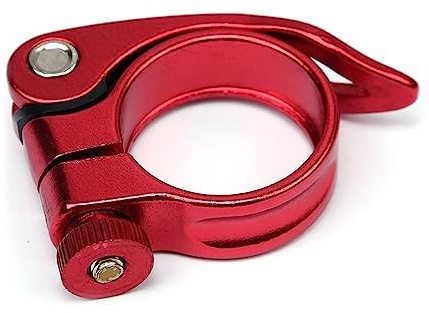 Cykling sätesklämmor cykel sadelstolpar klämmor snabbfrigörande lås flerfärgad aluminiumlegering sadelklämma väg cykel stolpe ridning tillbehör (34,9 mm röd)