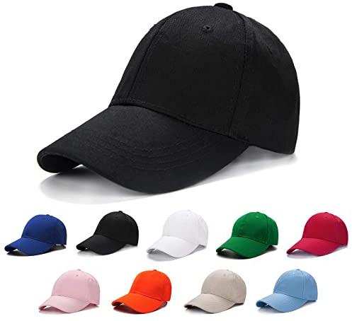 Edoneery Baseball Cap for Kids-Adjustable Washed Cotton Golf Toddler Hat for Boys & Girls Black