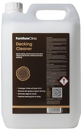 Nettoyant terrasse extérieur Furniture Clinic 5 L – Nettoyant terrasse vieilli, élimine les taches et restaure le bois – Nettoie la saleté et les dépôts verts des meubles de jardin