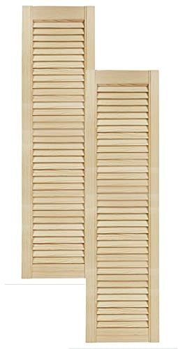DecoMeister Porte a Lamelle in Legno 294x1100 mm Confezione da 2 - Porta Lamella Pino Massiccio - Anta per Armadio a Persiana Aperta - Frontali Mobili e Antine per Guardaroba - Legno Naturale Grezzo