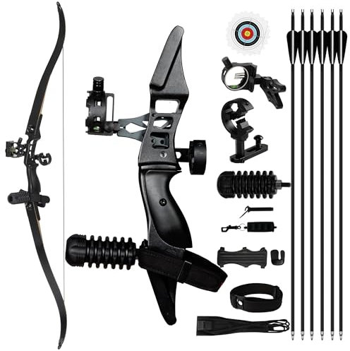 REAWOW Bogenschießset 35Lbs Recurvebogen Recurve Bogen Und Pfeil Set Laminiertes Glasfaserplatte Bambus Geschenk Für Bogenschießen Outdoor Aktivitäten Szenische