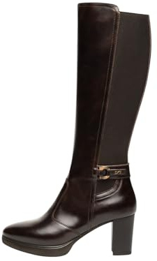 Nero Giardini I514601D Stivali Donna in Pelle E Tessuto - Testa di Moro 38 EU