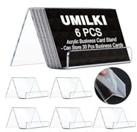 6 Pcs Visitenkartenhalter Acyrl, Transparent Visitenkartenständer, 9*6*5cm Visitenkarten Aufsteller Fasst 30 Visitenkarten, Visitenkarten Display für Schreibtisch Büro Visitenkartenhalter Sammlung