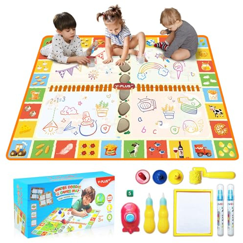 YPLUS Aqua Water Mat Magic Paint for Kids Doodle Mat, Drawing Mat for Toddlers, Doodle Mat Water Painting Set 1-3, 2-4 - Farm