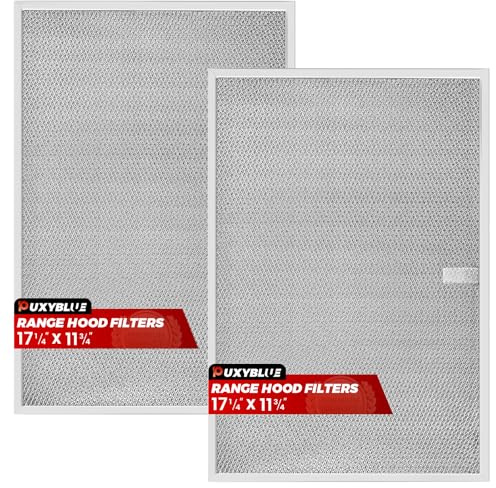 [2026 NEW] 2 Packs BPS1FA36 Aluminum Range Hood Filter by puxyblue 11-3/4 X 17-1/4 X 3/8 Replace WB02X10706 S99010300 AP5613213 Fit for Broan QS1 Series NuTone WS1 Series Kenmore 233 Series