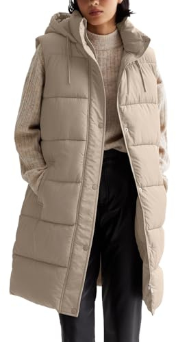 Mymyguoe Chaleco acolchado largo para mujer, tallas grandes, chaleco de plumón, chaleco largo, chaqueta acolchada, ligera, tallas grandes, chaqueta de invierno, otoño e invierno, sin mangas, chaleco