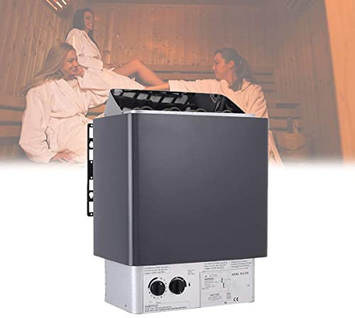 YXFAZPP Home Sauna,Wet Dry Sauna Stove Built-In Control Sauna Stove Electric Sauna Heater Home SPA Sauna Room Heater Stainless Steel Dry Steam Bath Stove (4.5KW)