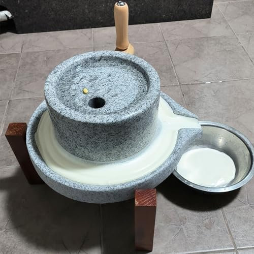 Molinillo de Leche de Soja Húmeda Molino de Grano de Mano, Molino de Piedra Natural Pulverizador para Las Bayas de Trigo, Nuez Moscada, Frijoles Secos, Pimientos, Frijol Mungo, Hierbas(M (22cmx35cm))