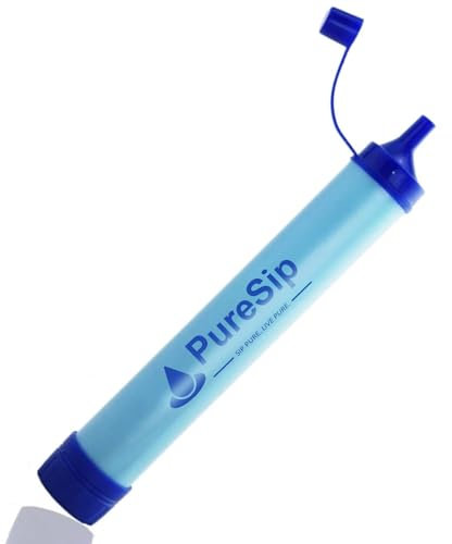 Portable Water Filter Straw Kit with Accessories, Emergency Survival Gear for Camping, Hiking, Travel
