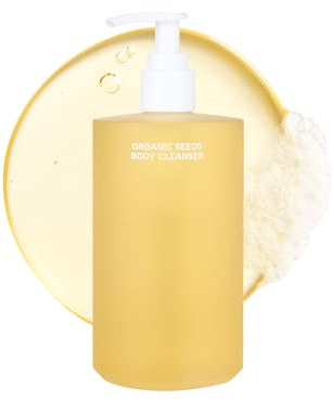 Whamisa Organic Seeds Body Cleanser – Entspannende, fermentierte postbiotische Formel zur Beruhigung der Haut, wasserfreie Formel, Spa-inspirierter Pflege & natürlichem Holzduft (490ml)