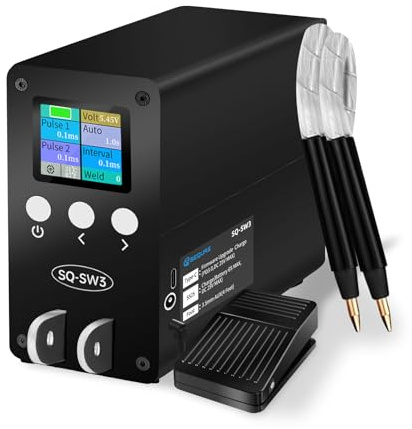 SEQURE SW3 Soldador por puntos 2500A condensador equipo de soldadura por puntos Batería Farad modo automático y manual para 18650, 21700 batería de litio construcción con pedal de pie, asas divididas