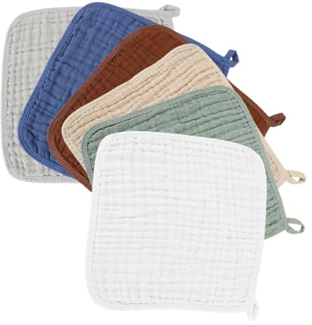 ROMISBABA Toallitas Absorbentes De Muselina Para Bebés 6 Unidades 6 Capas De Algodón Puro Bordes Reforzados Multiusos Para Recién Nacidos Cuidado Facial y Sudor Secado Suave Para Uso Doméstico