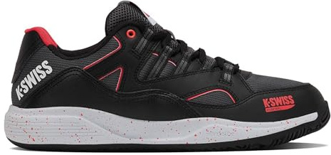 K-Swiss TURA Team Padel Tennis Shoe, Svart/Micro Chip/Neon Lava, 42 EU