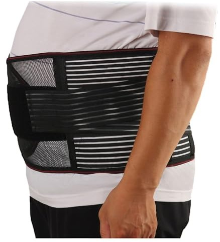 Grandes Tailles 4XL 5XL Ceinture Lombaire Soutien Lombaire pour Hommes Et Femmes Soulagement des Douleurs Lombaires Ceinture Amincissante Ajustable, Respirante Et Légère(Black,L)