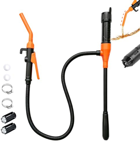 XPJBKC Bensin sugpump, bensinpump för dunk, dieselpump batteripump vatten, elektrisk överföringspump, dieselpump batteri, bärbar dunkpump elektrisk gas 2,4 GPM