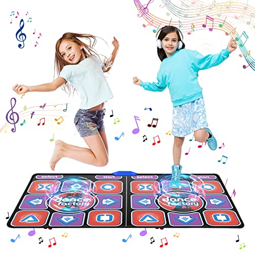Lubirayi Tappetino da Ballo per Bambini, Tappeto Musicale Doppio con HDMI per TV/Proiettore, 200+ Giochi Integrati e 100+ Canzoni, Tappetino Antiscivolo 11 mm 166x93 cm, Regalo per Bambini e Adulti