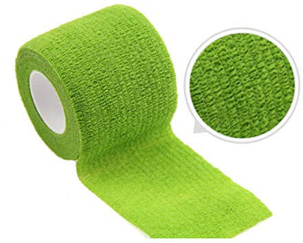 Angela-homestyle 12 st 4,5 m x 5 cm rullar kohesiv självhäftande bandage fingerplåster fingerförband sårförband självhäftande vattentät (grön)