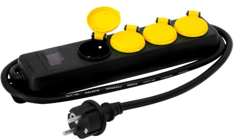 Kontaktkabel, 4 kontakter, 16 A+T, IP 44, vattentät, med innerkabel HO7RN-F, 1, 30 m