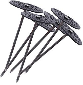 LINZI Garden Pegs with Buffer Washer 100PCs Pack 150mm Steel Anchors Ground Sheets Netting Securing Weed Fabric Membrane Staples Pins Landscape Sod Stakes Fixing 667422