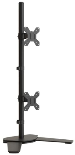 vidaXL Skärmfäste för 2 skärmar svart stål VESA 75/100 mm, skärmstativ, monitorfästen, skrivbordsfäste, monitorfäste, monitorstativ, skrivbordsfästen