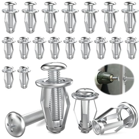 Humtudeit 35 Stück Hohlraumdübel Metall Hohlraum Metallanker, Mit 20 Stück Hohlraumdübel M4 Und 15 Stück Hohlraumdübel M5, Spreizdübel Metall GipskartondüBel Metall Metalldübel Schrauben Dübel Set