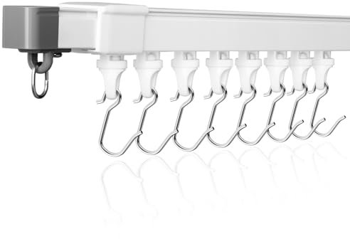 DEFYNEE Ceiling Curtain Track Set 175-330 cm, Ceiling Mounted Curtain Track for Privacy, Curtain Rail, Perfect Room Divider Curtain Track, Ideal for Windows, Living Rooms, and Partitioning Spaces