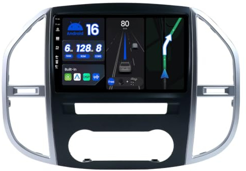 BXLIYER - [6G+128G, Octa-Core] - Android 15 IPS bilradio för Benz Vito 3 W447 (2014-2020) - Trådlös CarPlay Android Auto - Kamera & MIC - DSP DAB ratt 360-CAM Dual-Bnad WiFi - 10,1 tum 2 Din
