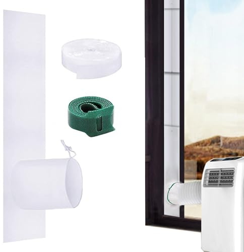 Kit de sellado de ventana, sello de aire acondicionado, cubierta de ventilación de secadora, kit de sellado de ventana ajustable, sello de cordón para manguera de escape, tira de cierre para unidades
