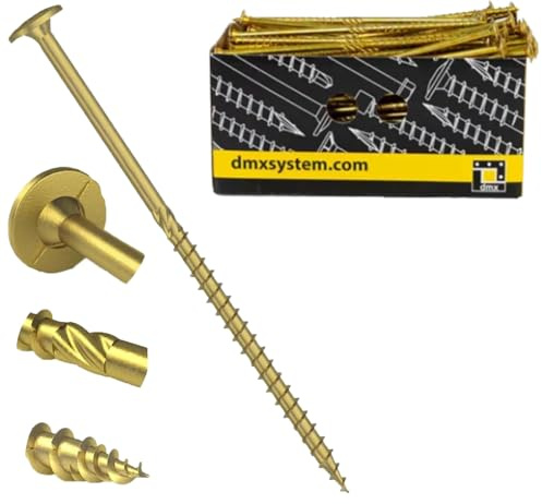 Tornillos de carpintero endurecidos amarillos de 8 mm x 320 mm (caja de 50), cabeza Torx para madera, tornillo de construcción de madera de alto rendimiento J06-J09A