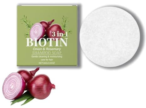 Zwiebel Rosemarin Shampoo Bar - Feste Haarseife für Kräftiges Haar, Sanfte Reinigung bei Schuppen & Trockener Kopfhaut, Für Frauen & Männer (1PC, 60g)