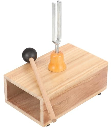 Mikikit Set di Diapason in Acciaio per Terapia del Suono con Martello e Custodia in Legno, Strumento Musicale Rilassamento e Guarigione per Yoga e Meditazione