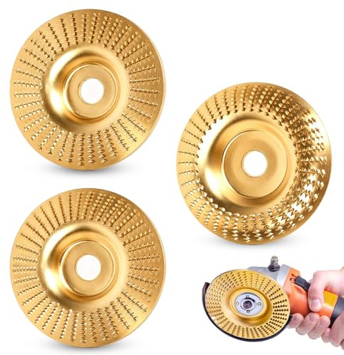 3PCS Disque Bois Meuleuse en Bois en Carbure de Tungstène, Meule en carbure de tungstène pour Façonner, Meuler et Couper. Roues pour Meuleuse d'angle