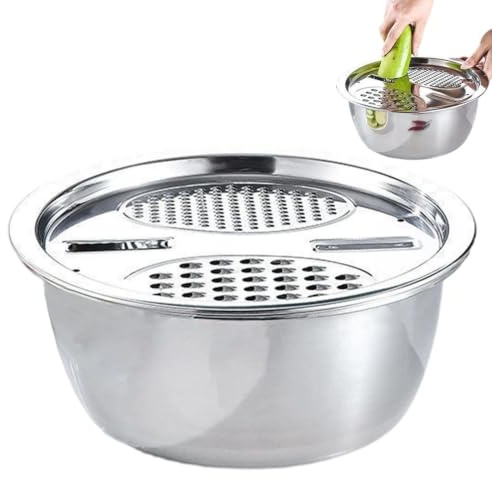 Blandningsskålar i rostfritt stål Med Rivjärn & Durkslag I Rostfritt Stål | & Matlagning Blandningsskålar I Metall för matlagning servering sallad måltidsförberedelser grönsaker, frukt och potatis