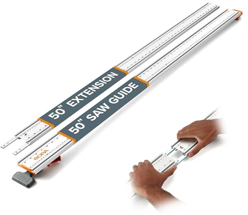 BORA NGX Clamp Edge Saw Guide 100 Inch - Circular Saw Track Guide Rail for Straight Cuts, Aluminum Skill Saw Guide with T-Track, Cutting Guide for Circular Saw 544100