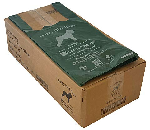 SCOT-PETSHOP PREMIUM Large Thick Green Dog Waste Bags – 1000 Poo Bags (Not On A Roll)…