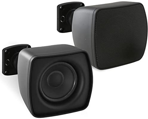 Pyle PD4STP Mini-Satelliten-Lautsprechersystem für Subwoofer (Paar), 7,6 cm (3 Zoll) Aufputz-Lautsprechersystem für Subwoofer-Satelliten-Lautsprecher, stilvolles, minimalistisches Design