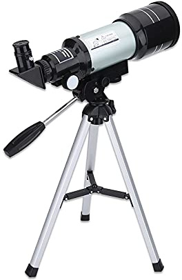 Teleskop för Barn, KIMISS Professionellt Monokulärt Rymdastronomiskt Teleskop med Bärbart Stativ för Barn 150X, 75X, 22,5X, 45X, 50X, 15X, 150X Förstoring (aluminiumlegering, Pl.