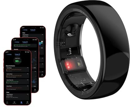 Anello intelligente for la salute, tracker di attività fitness con cardiofrequenzimetro, monitor del sonno impermeabile ricaricabile Bluetooth, anello intelligente registra la temperatura ( Size : 11