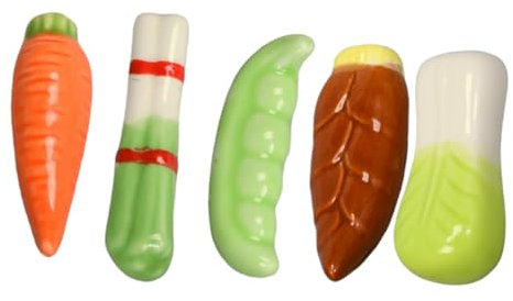 UTHCLO 5pcs Vegetables Design Chopstick Rack Stand Holder Ceramic Spoon Fork Rest