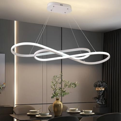 Likflyer Lampada a Sospensione LED a Forma di Nota Musicale, Moderna Illuminazione per Isola Cucina e Sala da Pranzo, con Altezza Regolabile