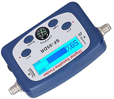 Medidor de Señal Satelital, Buscador de Satélite de TV Digital Portátil con Brújula, Pantalla LED, Zumbador Electrónico, Amplificador Incorporado, Equipo de TV Satelital